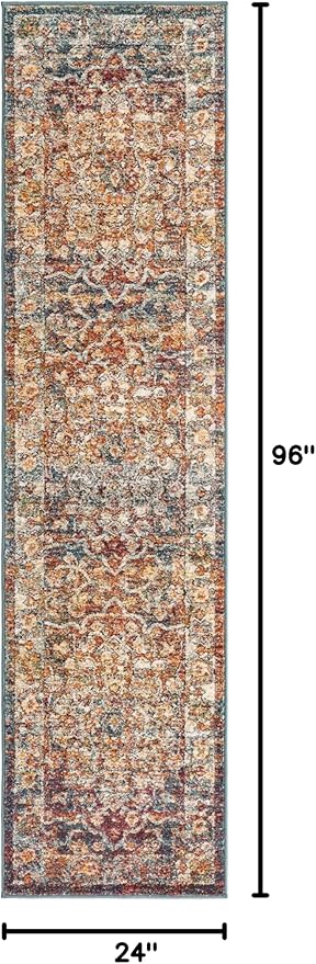 Unique Loom Isabella Collection Area Rug - Adjani (2' x 8' Runner, Multi/ Beige)