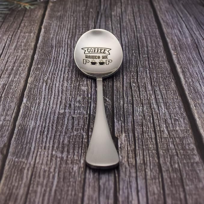 2 Pcs Coffee Makes Me Poop Spoon Funny Gift