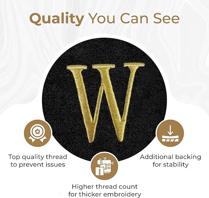 Monogrammed Hand Towels for Bathroom | Luxury Turkish Cotton | Embroidered in USA | Set of 2 | Choose Set Color and Monogram Color | A - Z | Modern Font