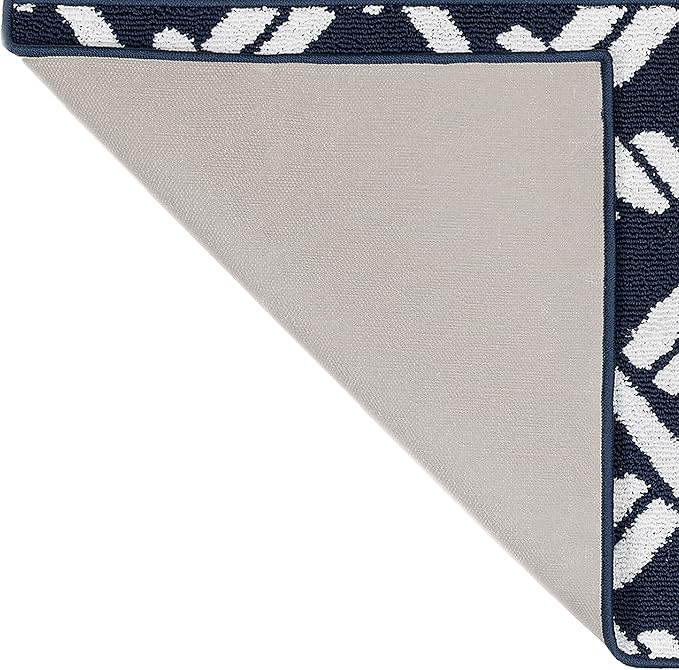 Nautica – Runner Rug | Indoor Runners for Hallways and Entry Rugs| Non-Slip and Non-Skid Entry and Kitchen Door Mat| Machine Washable Entryway Carpet Rugs |26” x 60” |Chain Navy