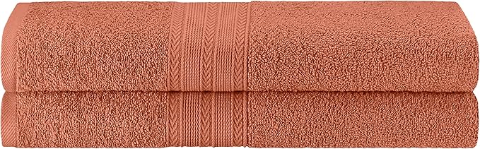 Superior Eco-Friendly Cotton 2-Piece Bath Sheet Set, Oversized Towels for Adults and Kids, Body Towels for Shower, Bath, Quick Dry, Resort, Bathroom Basics, Home, Apartment Essentials, Copper