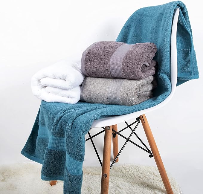 Large Bath Towels for Body, Sensitive, for Adult Kids Baby Luxury Hotel Spa Gym Super Soft Highly Absorbent Bathroom Towels 30" x 54",1 Pack Peacock Blue