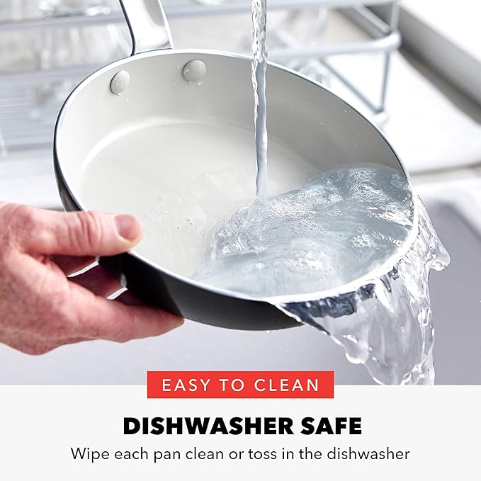 GreenPan x Bobby Flay 12" Nonstick Frying Pan Skillet, PFAS-Free Diamond Ceramic, Induction Suitable, Stay-Cool Silicone Handle, Easy Clean Dishwasher & Oven Safe, Egg & Omelet Pan, Graphite