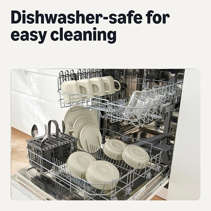 Amazon Basics Glazed Stoneware Salad Plates, Ceramic 4-Piece Set, Microwave and Dishwasher-Safe, 8.3 in., Ivory