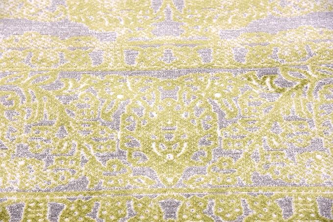 Unique Loom Traditional Classic Intricate Design Distressed Vintage Detail, Area Rug, 8' 0" x 11' 4", Light Green/Gray