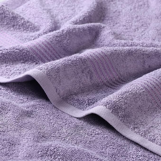 Superior Egyptian Cotton Bath Towel Set, Home Bathroom Towels, Master, Guest Bath, Decor Essentials, Quick Dry, Absorbent, Large Body Towels, Spa, Hotel, Resort, Adult, Kids, Set of 2, Royal Purple