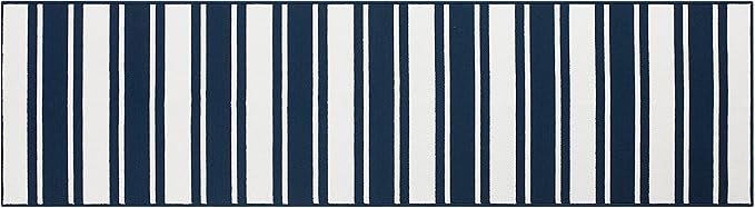 Nautica – Runner Rug | Indoor Runners for Hallways and Entry Rugs| Non-Slip and Non-Skid Entry and Kitchen Door Mat| Machine Washable Entryway Carpet Rugs |26” x 96” | Stripe Navy