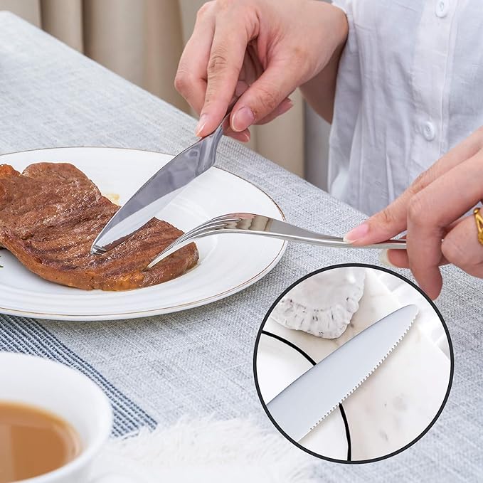 20 Pieces Silverware Set Service for 4,Modern 18/10 Stainless Steel Flatware Cutlery Set,Utensil Set for Home Restaurant Hotel,Mirror Polished,Dishwasher Safe