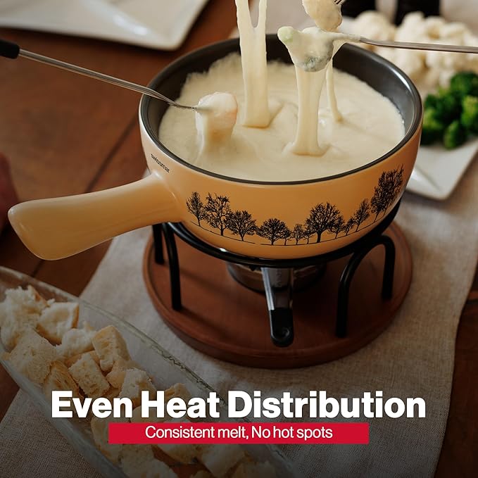 Swissmar Jura Ceramic Fondue Pot, 2.65L / 2.8QT – Pot Replacement for Cheese & Chocolate Fondue Maker – Durable Ceramic Caquelon – Safe for Cooktop, Oven & Microwave