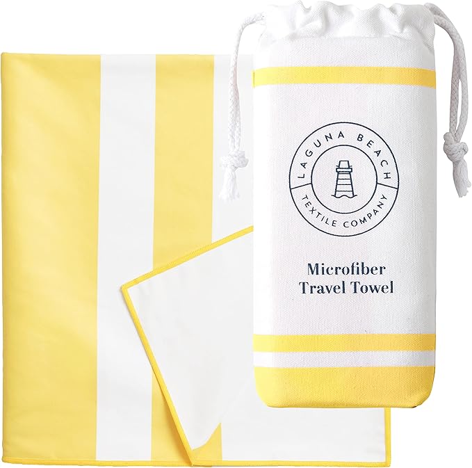Laguna Beach Textile Co. Recycled Microfiber Quick Dry Beach Towel - Mojave Yellow