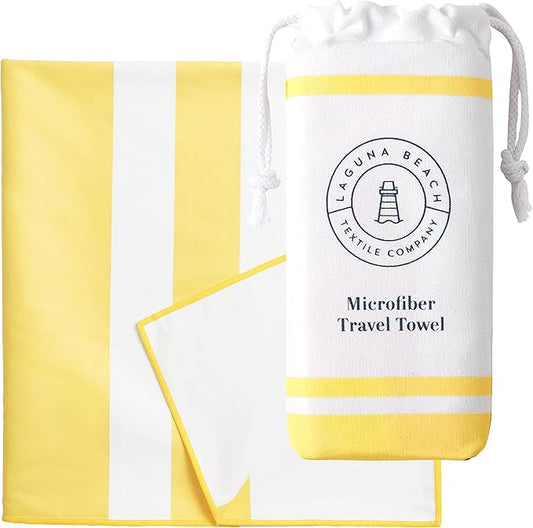 Laguna Beach Textile Co. Recycled Microfiber Quick Dry Beach Towel - Mojave Yellow