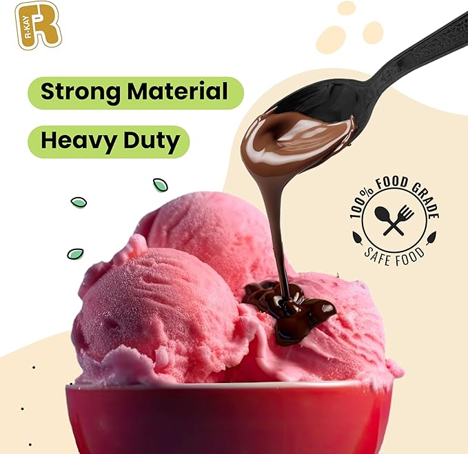 200 Count Black Plastic Silverware Heavy Duty - Black Plastic Forks And Spoons Set - BPA Free Plastic Utensils Set - Heat Resistance Cutlery For All Occasions