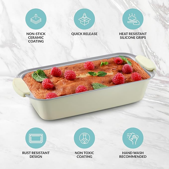 Boxiki Kitchen Premium Ceramic Bread Loaf Pan - 11x5 Non-Stick Bread Pan, Ideal for Homemade Bread Loaf, Meatloaf pan Suitable for Baking Enthusiasts