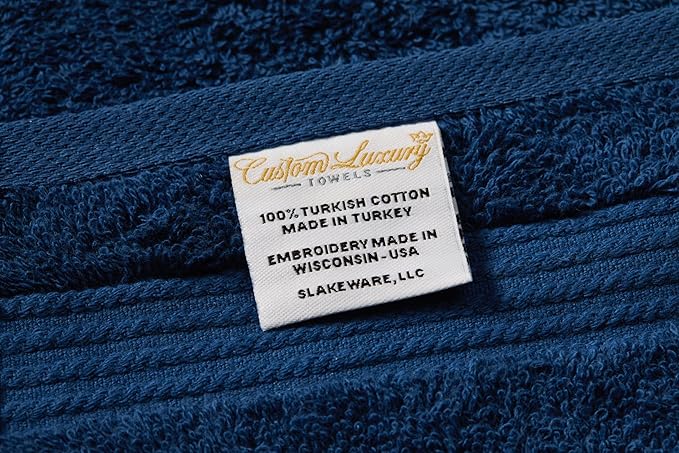 Monogrammed Hand Towels for Bathroom | Luxury Turkish Cotton | Embroidered in USA | Set of 2 | Choose Set Color and Monogram Color | A - Z | Modern Font