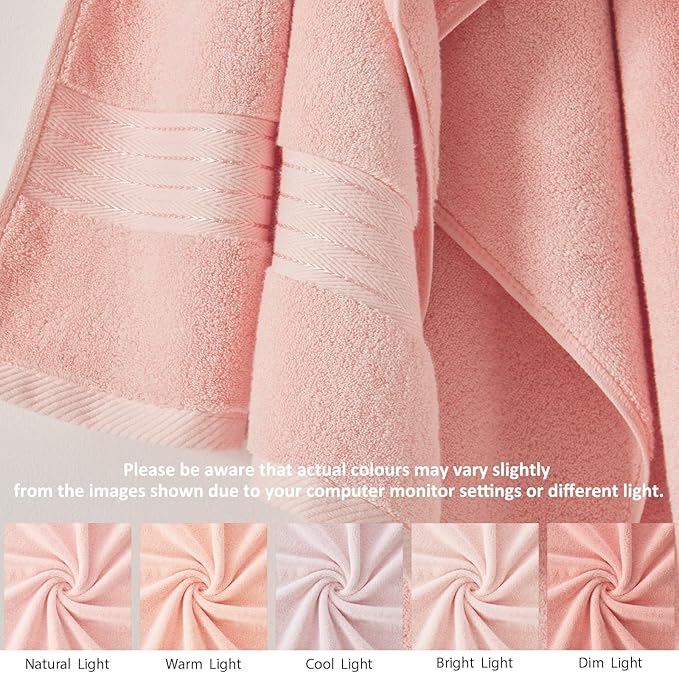 COZYART Pink Oversized Bath Sheet for Bathroom 35x70 Cotton Body Shower Towel Soft Absorbent Durable 650 GSM Extra Large Towels for Daily Use