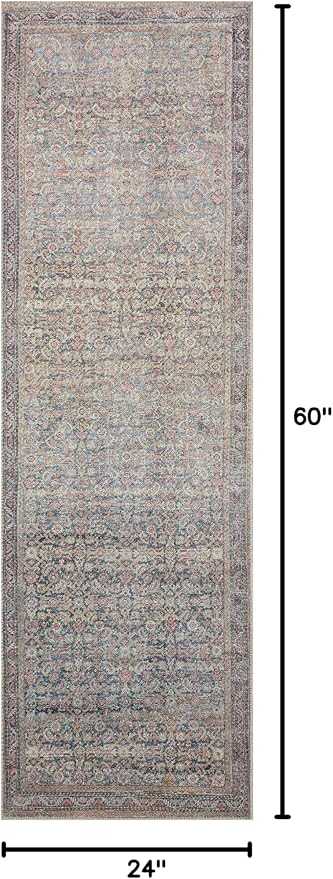 Loloi Adrian Collection ADR-04 Denim/Multi 2'-0" x 5'-0", .19" Thick Accent Rug