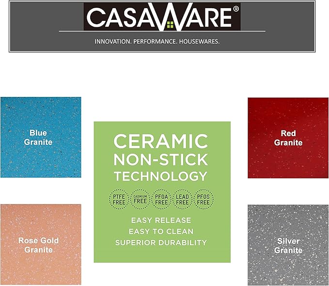 casaWare Grande Lasagna/Roaster Pan 18 x 12 x 3-Inch - Extra Large, Ceramic Coated NonStick (Blue Granite)