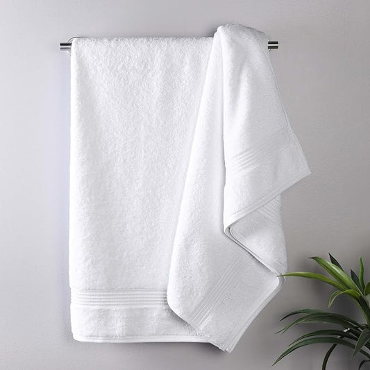 Superior Egyptian Cotton Bath Towel Set, Home Bathroom Towels, Master, Guest Bath, Decor Essentials, Quick Dry, Absorbent, Large Body Towels, Spa, Hotel, Resort, Adult, Kids, Set of 2, White