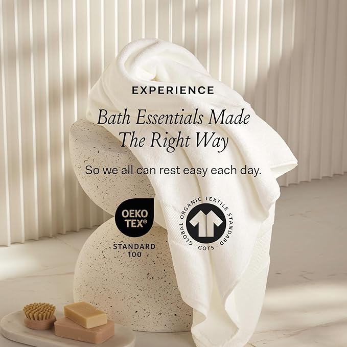 BOLL & BRANCH Plush Bath Towel Set - Holly - 6 Piece - Includes 2 Bath Towels, 2 Hand Towels & 2 Washcloths - 100% Organic Cotton - Ultra Soft & Luxurious - Quick Absorbing