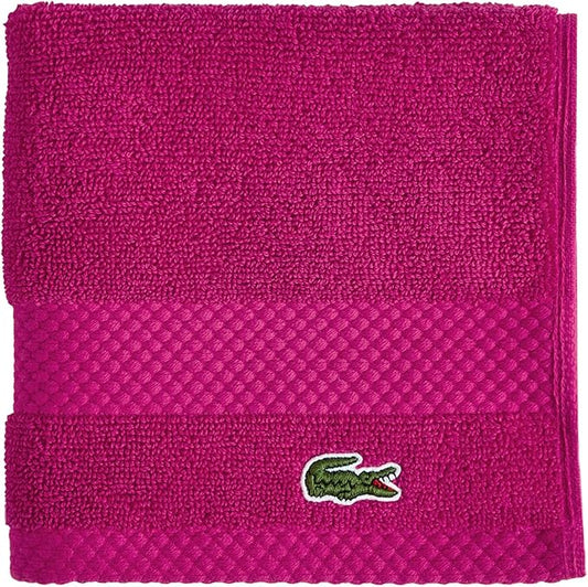 Lacoste Heritage 100% Supima Cotton Wash Cloth, Magenta, 13" x 13" – Highly Absorbent & Quick Drying, Premium Super Soft Bath Towel, Bathroom Essential, Gift for All Occasions, Machine Washable