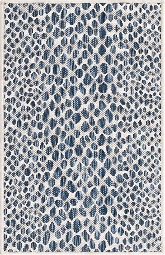 Unique Loom Outdoor Collection Area Rug - Cape Town (2' 2' x 3' 1' Rectangle, Blue/ Olive)