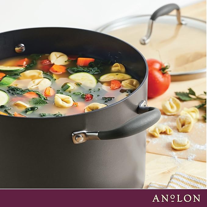 Anolon Advanced Home Hard-Anodized Nonstick Open Stock Cookware (10 Qt Stock Pot, Moonstone)