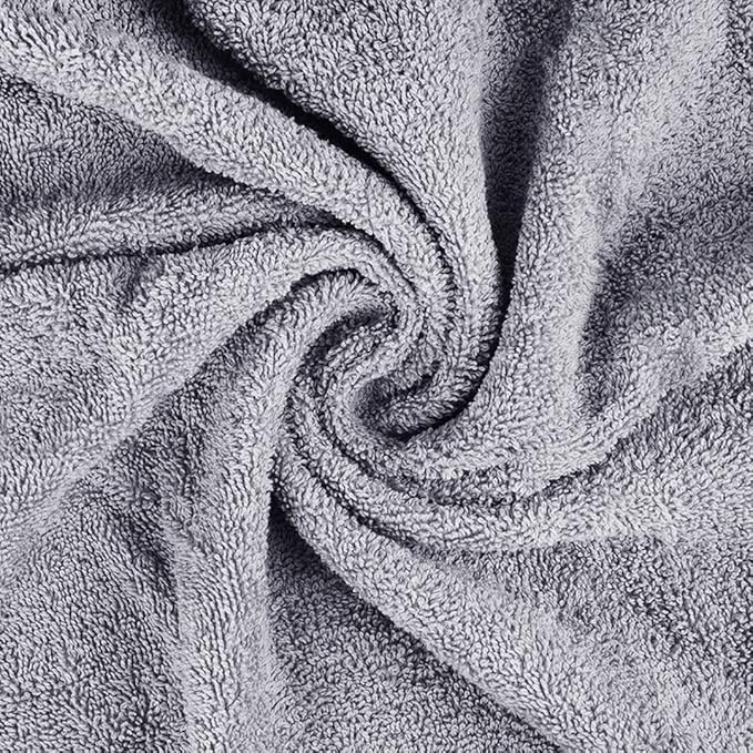 CASA COPENHAGEN, Solitaire, 600 GSM, 35x70 Inches Extra Large Jumbo Size Bath Sheets, Set of 2 Towel, Super Soft Egyptian Cotton Towels for Bathroom & Shower - Grey Violet