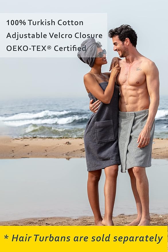 SEYANTE Spa Towel Wrap for Women - 100% Turkish Cotton Body Towel Wraps with Adjustable Closure - OEKO-TEX® Certified