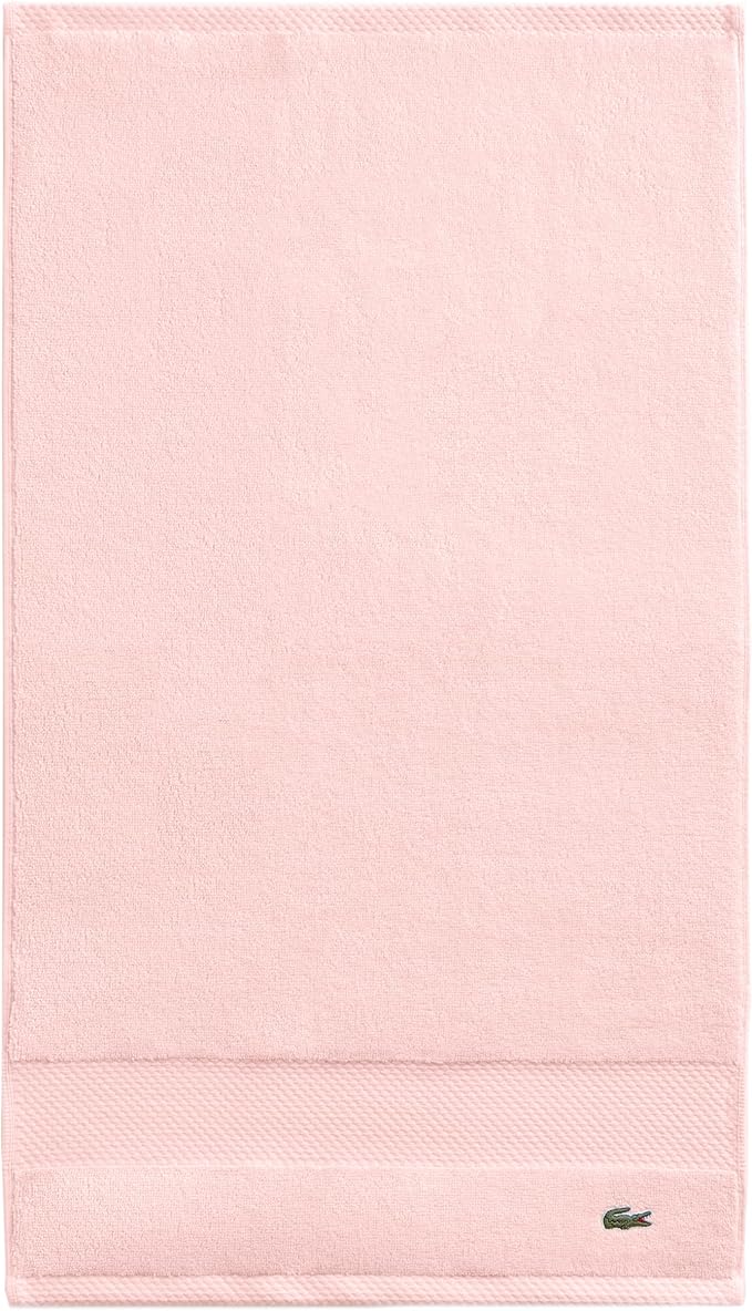 Lacoste Heritage 100% Supima Cotton Hand Towel, Light Pink, 16" x 30" – Highly Absorbent & Quick Drying, Premium Super Soft Bath Towel, Bathroom Essential, Gift for All Occasions, Machine Washable