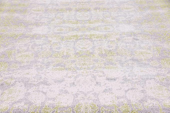 Unique Loom Traditional Classic Intricate Design Distressed Vintage Detail, Area Rug, 7' 0" x 10' 0", Light Green/Gray