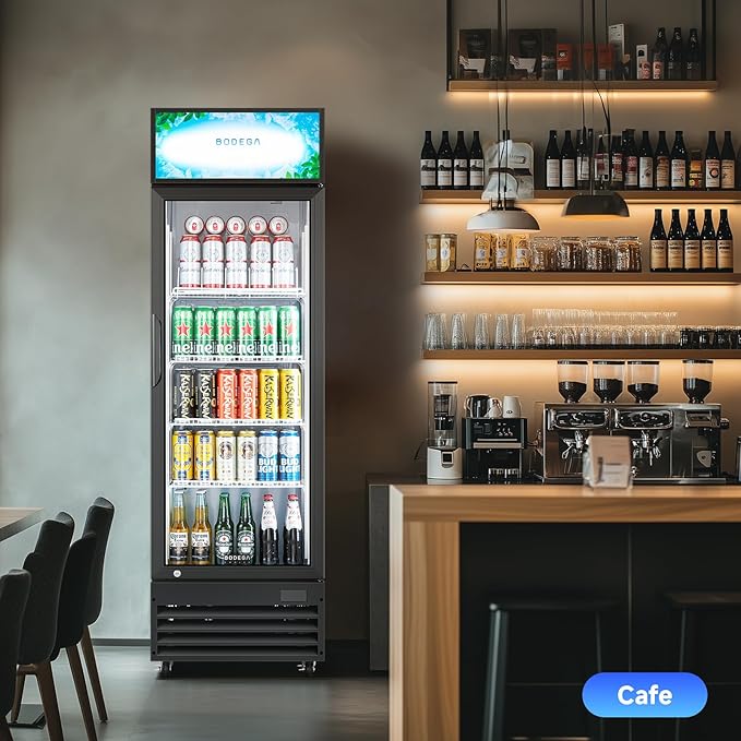 BODEGA BODEGACOOLER Commercial Beverage Refrigerator and Cooler, Commercial Merchandiser Refrigerator with Soft LED Light, Adjustable Shelves, Display Cooler with 192 cans & 120 bottles,9.0 Cu.Ft.