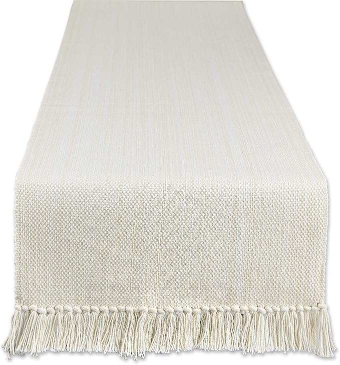 DII Variegated Tabletop Collection, Table Runner3x72, Off-White