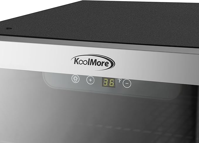 Koolmore 18 in. 3.2 Cu. Ft. Beverage Refrigerator Merchandiser with Stainless Steel Trim and Touch Panel For Soda, Beer or Wine Perfect for Use in a Commercial or Home Setting, ETL Listed (KM-BR32SS)
