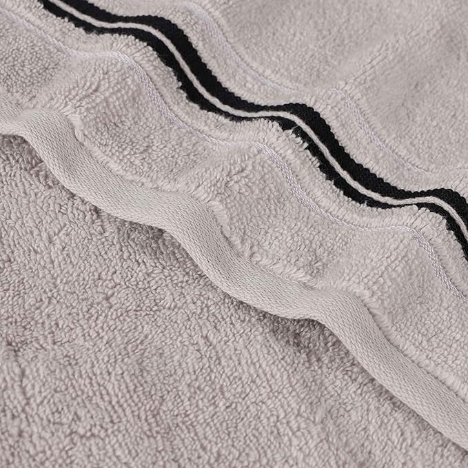 Superior Cotton 6 Piece Towel Set, 2 Bath, 2 Hand, 2 Washcloth/Face Towels, Quick Dry, Home Essentials, Shower, Spa, Luxury Plush Soft Absorbent Towels, Zero-Twist, Solid, Sadie Collection, Platinum