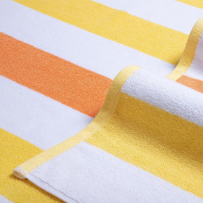 Large Beach Towel Oversized - 40"X70" Big Cute Beach Towels, Extra Large Plush Thick Pool Towel, XL Wide Fluffy Yellow Swimming Towel Oversize for Adults Mens Women