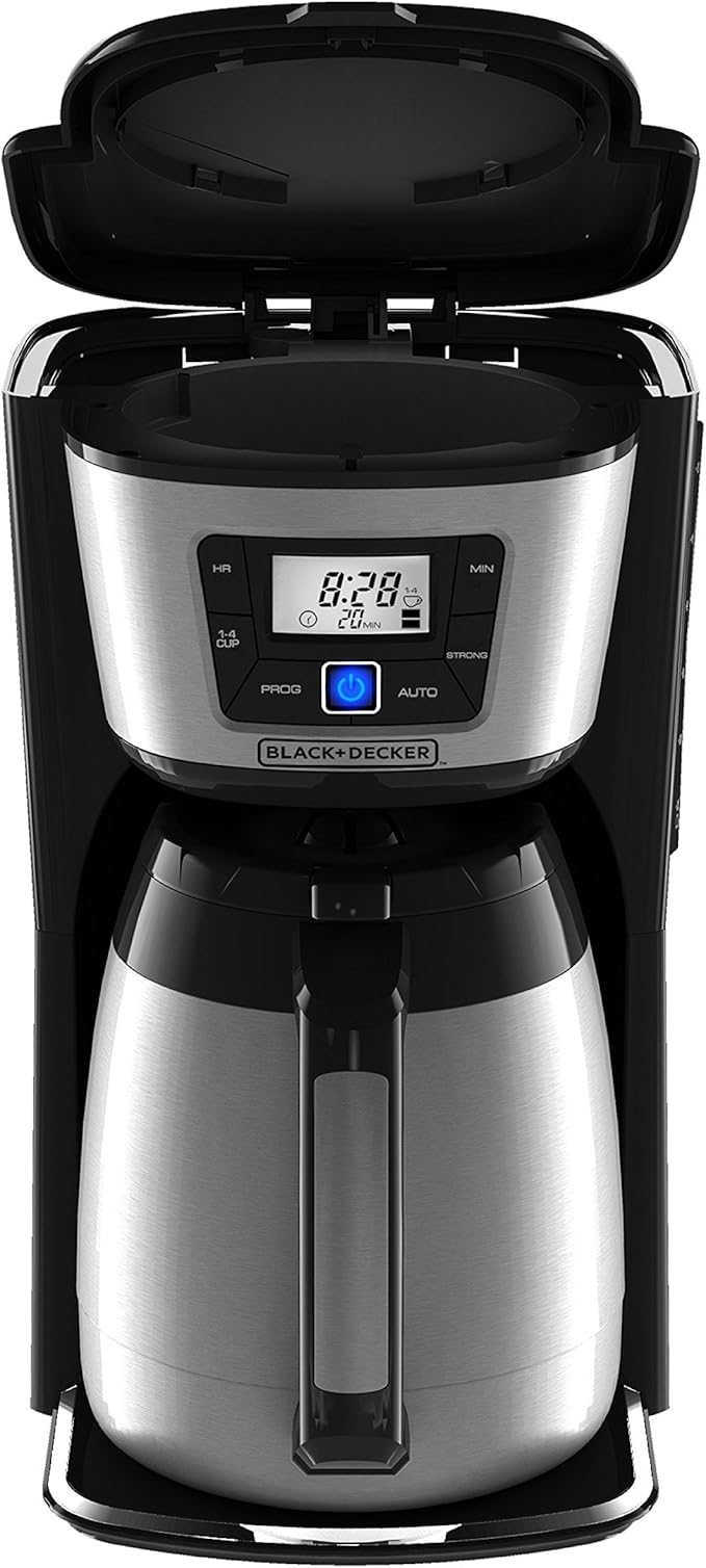 BLACK+DECKER 12-Cup Thermal Coffeemaker, Black/Silver, CM2035B