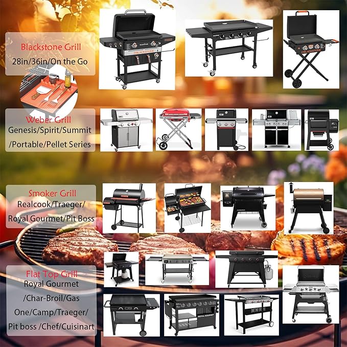 Silicone Griddle Tool Mat Compatible with Blackstone Weber - Flat Top Grill Pellet Smoker Side Shelf Spatula Mat with Drip Pad - Thanksgiving Christmas Gifts for Men BBQ Grilling Accessories (Orange)