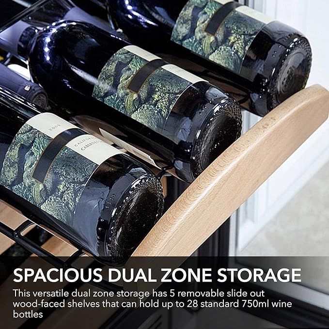 Whynter BWR-281DZ 28 Bottle Dual Temperature Zone Built-In Wine Refrigerator