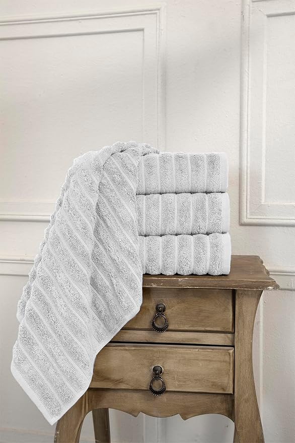 Classic Turkish Towels CTT Luxury Hand Towels for Bathroom Set of 4, 100% Turkish Cotton, Quick Dry & Comfy Towels for Hotel & Spa, Highly Absorbent | 20"x32" (Platinum)