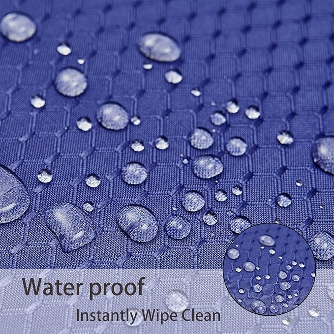 Place Mats Set of 8 – Rectangle Rectangular Waterproof Fabric Polyester Cloth Washable Wipeable Heat Resistant Placemats for Kitchen Dining Dinner Table Indoor 13 x 19 Inch Navy Blue