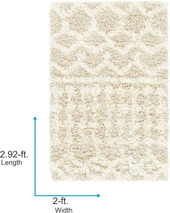 Livabliss Hapsburg Moroccan Shag Area Rug, 2' x 2'11", Beige