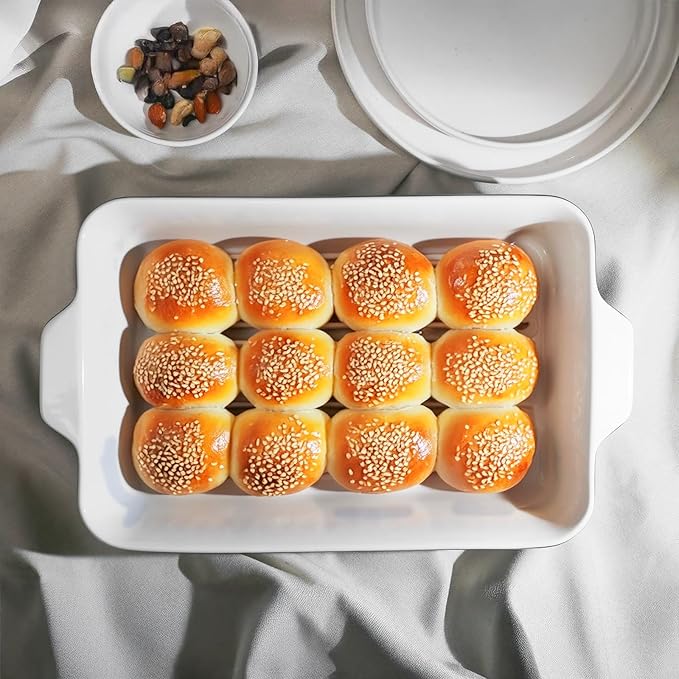 DOWAN 9x13-Inch Casserole Dishes for Oven, Ceramic Baking Dish, Large Lasagna Pan Deep, 4.2 Quarts Baking Pan with Handles, for Casserole, Bakeware, Lasagna, Home Kitchen Gift, Black