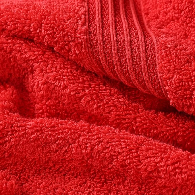 Superior Egyptian Cotton Bath Sheet Set, Oversized Towels for Home Bathroom, Master, Guest Bath, Decor Essentials, Quick Dry, Absorbent, Large Body Towel, Spa, Hotel, Resort, Set of 2, Red
