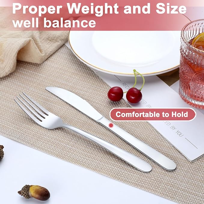 Pleafind 36-Pcs Dinner Knives, 9.1 Inch Stainless Steel Dinner Knife, Sturdy Butter Spreader Knife, Silverware Cutlery Table Knives for Home, Restaurant, Kitchen, Mirror Polished and Dishwasher Safe