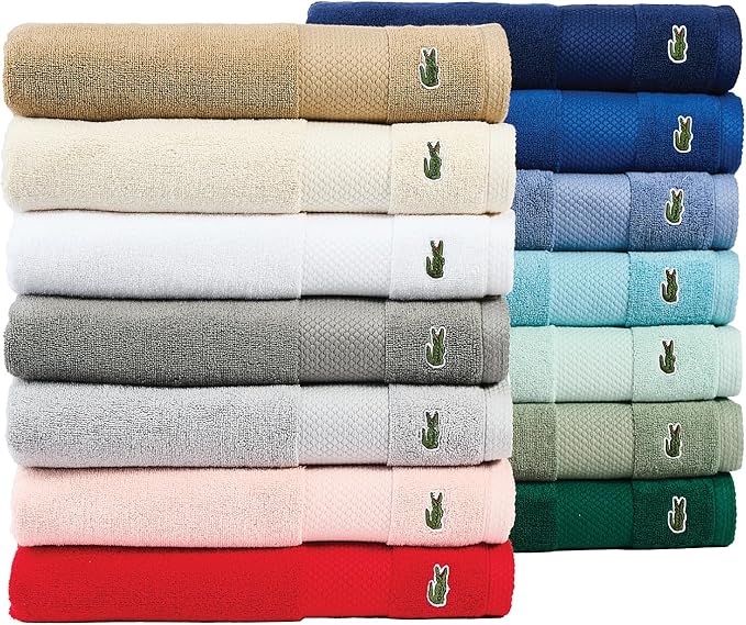 Lacoste Heritage 100% Supima Cotton Tub Mat, Microchip, 21" x 31" – Highly Absorbent & Quick Drying, Premium Super Soft Bath Towel, Bathroom Essential, Gift for All Occasions, Machine Washable