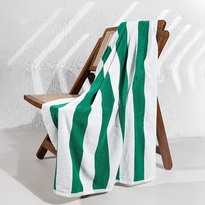 Salt Earth Cotton Striped Beach Cabana Towel, 6 Pack - 30"x60" Quick Dry Towels, Pool Essentials, Travel, Gym & Bathroom Towels, Oversized Beach Vacation Essentials (Multicolour)