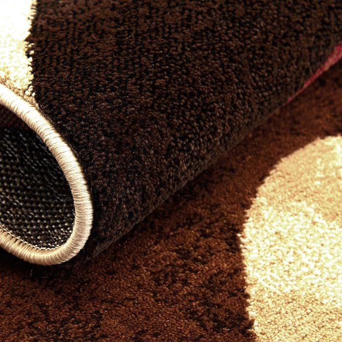 Home Dynamix HD5382 Tribeca Collection 3-Piece Area Rug Set, Brown/Red