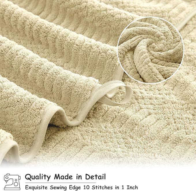 18 Pcs Yellow Woven Family Towels Set-6 Bath Sheets,6 Hand Towels,6 Washcloths Soft Polyester Towels Absorbent Shower Towel Quick Dry Beach Chair Towel Lint Less Towels Set for Bathroom Spa Gym Hotel