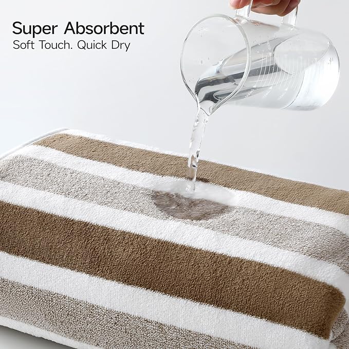 REDKISS Ultra Soft Bath Towel Sets 6-Piece 35"x70" | 100% Microfiber Highly Absorbent & Quick Dry | Brown Towels for Bathroom, Spa, Gym | 2 Bath Sheets, 2 Hand, 2 Washcloths