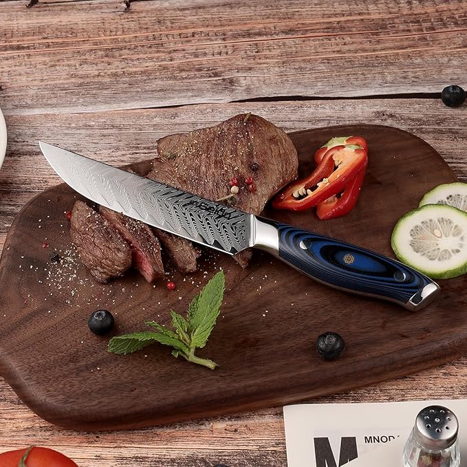 Seido Knives Kanpeki Straight Edge Steak Knives - Set of 4, VG10 Super Steel Cutting Core, Double Beveled Blades for Precision Slicing